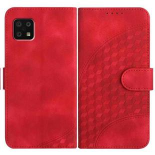For Sharp Aquos Sense 6/Aquos Sense6s YX0060 Elephant Head Embossed Phone Leather Case with Lanyard(Red)
