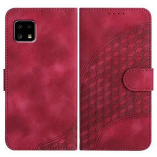 For Sharp Aquos sense4 4G/5G/Sense4 Lite YX0060 Elephant Head Embossed Phone Leather Case with Lanyard(Rose Red)