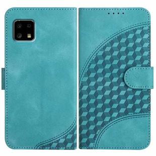 For Sharp Aquos sense4 4G/5G/Sense4 Lite YX0060 Elephant Head Embossed Phone Leather Case with Lanyard(Light Blue)