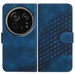 For Sharp Aquos R9 Pro Elephant Head Embossed Phone Leather Case with Lanyard(Royal Blue)