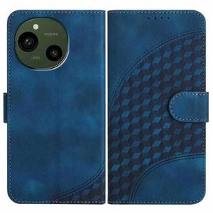For Sharp Aquos R10 Elephant Head Embossed Phone Leather Case with Lanyard(Royal Blue)