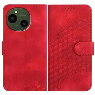 For Sharp Aquos R10 Elephant Head Embossed Phone Leather Case with Lanyard(Red)