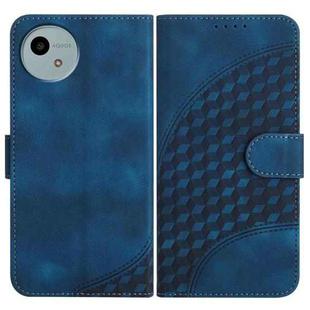 For Sharp Aquos wish5 Elephant Head Embossed Phone Leather Case with Lanyard(Royal Blue)
