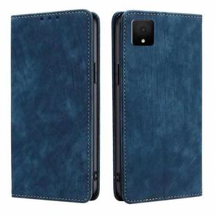 For TCL 502 RFID Anti-theft Brush Magnetic Leather Phone Case(Blue)