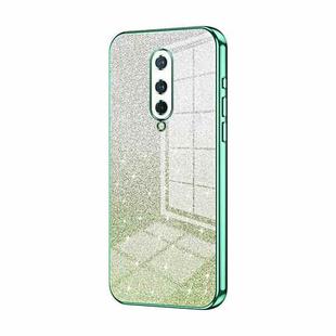 For OnePlus 8 Gradient Glitter Powder Electroplated Phone Case(Green)