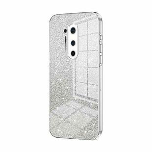 For OnePlus 8 Pro Gradient Glitter Powder Electroplated Phone Case(Transparent)