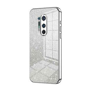 For OnePlus 8 Pro Gradient Glitter Powder Electroplated Phone Case(Silver)