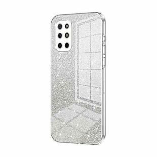 For OnePlus 8T Gradient Glitter Powder Electroplated Phone Case(Transparent)