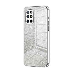 For OnePlus 8T Gradient Glitter Powder Electroplated Phone Case(Silver)