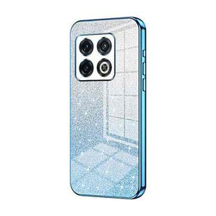 For OnePlus 10 Pro Gradient Glitter Powder Electroplated Phone Case(Blue)