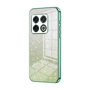 For OnePlus 10 Pro Gradient Glitter Powder Electroplated Phone Case(Green)