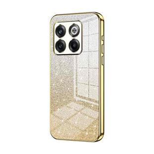 For OnePlus 10T / Ace Pro Gradient Glitter Powder Electroplated Phone Case(Gold)