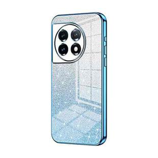 For OnePlus 11 Gradient Glitter Powder Electroplated Phone Case(Blue)