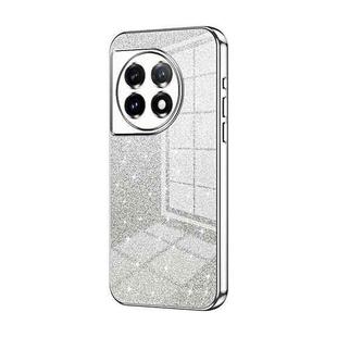 For OnePlus 11 Gradient Glitter Powder Electroplated Phone Case(Silver)