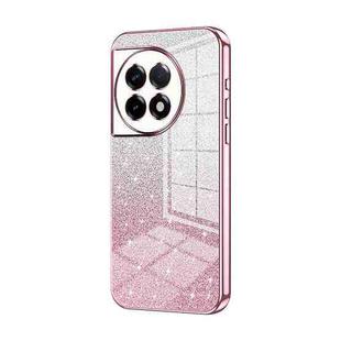 For OnePlus Ace 2 / 11R Gradient Glitter Powder Electroplated Phone Case(Pink)