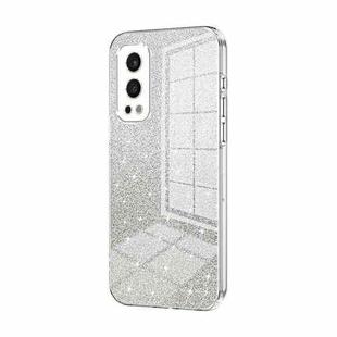 For OnePlus Nord 2 5G Gradient Glitter Powder Electroplated Phone Case(Transparent)