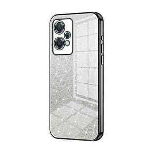 For OnePlus Nord CE 2 Lite 5G Gradient Glitter Powder Electroplated Phone Case(Black)