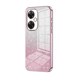 For OnePlus Nord CE 3 Lite / Nord N30 Gradient Glitter Powder Electroplated Phone Case(Pink)