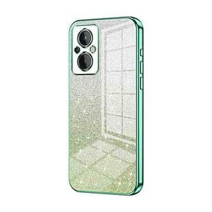 For OnePlus Nord N20 5G Gradient Glitter Powder Electroplated Phone Case(Green)