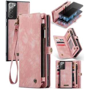 For Samsung Galaxy Note20 CaseMe-008 Detachable Multifunctional Horizontal Flip Leather Case with Card Slot & Holder & Zipper Wallet & Photo Frame (Pink)
