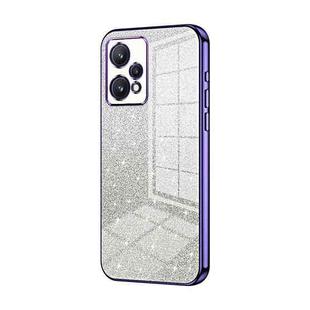 For Realme 9 Pro+ / Narzo 50 Pro Gradient Glitter Powder Electroplated Phone Case(Purple)