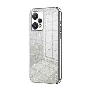 For Realme 9 Pro+ / Narzo 50 Pro Gradient Glitter Powder Electroplated Phone Case(Silver)