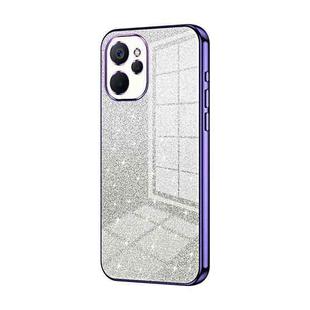 For Realme 9i 5G / 10 5G / 10T Gradient Glitter Powder Electroplated Phone Case(Purple)