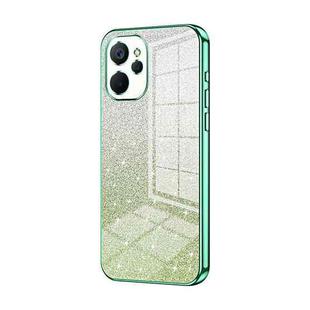 For Realme 9i 5G / 10 5G / 10T Gradient Glitter Powder Electroplated Phone Case(Green)