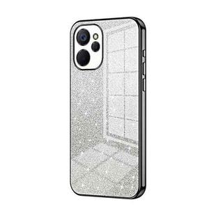 For Realme 9i 5G / 10 5G / 10T Gradient Glitter Powder Electroplated Phone Case(Black)