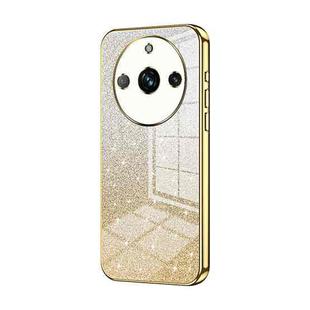 For Realme 11 Pro / 11 Pro+ Gradient Glitter Powder Electroplated Phone Case(Gold)