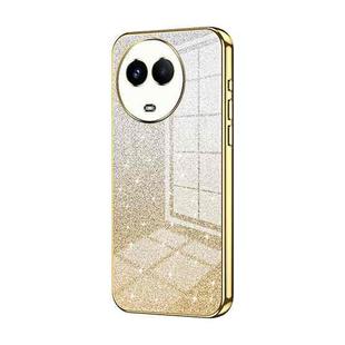 For Realme 11 / Narzo 60 Gradient Glitter Powder Electroplated Phone Case(Gold)