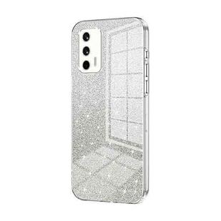 For Realme GT 5G / Q3 Pro 5G Gradient Glitter Powder Electroplated Phone Case(Transparent)