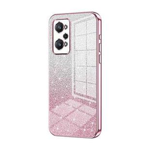 For Realme GT Neo2 / GT2 Gradient Glitter Powder Electroplated Phone Case(Pink)