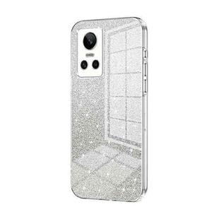 For Realme GT Neo 3 Gradient Glitter Powder Electroplated Phone Case(Transparent)