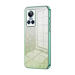 For Realme GT Neo 3 Gradient Glitter Powder Electroplated Phone Case(Green)