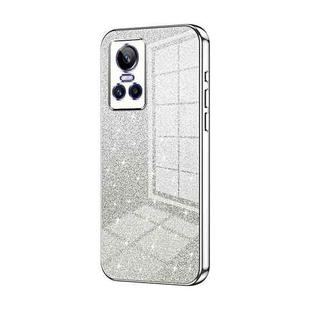 For Realme GT Neo 3 Gradient Glitter Powder Electroplated Phone Case(Silver)