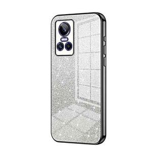 For Realme GT Neo 3 Gradient Glitter Powder Electroplated Phone Case(Black)