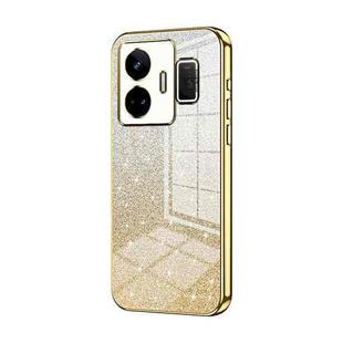 For Realme GT Neo 5 / GT3 Gradient Glitter Powder Electroplated Phone Case(Gold)