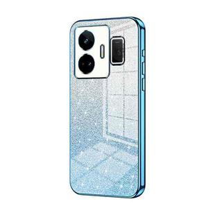For Realme GT Neo 5 / GT3 Gradient Glitter Powder Electroplated Phone Case(Blue)