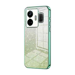 For Realme GT Neo 5 / GT3 Gradient Glitter Powder Electroplated Phone Case(Green)