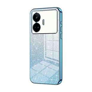 For Realme GT Neo 5 SE Gradient Glitter Powder Electroplated Phone Case(Blue)