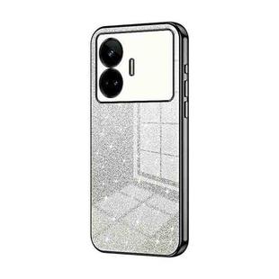 For Realme GT Neo 5 SE Gradient Glitter Powder Electroplated Phone Case(Black)