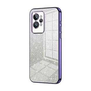 For Realme GT2 Pro Gradient Glitter Powder Electroplated Phone Case(Purple)