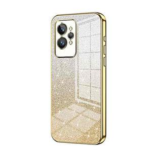 For Realme GT2 Pro Gradient Glitter Powder Electroplated Phone Case(Gold)