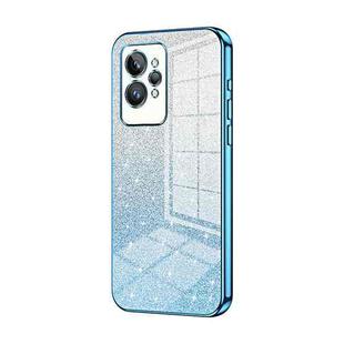 For Realme GT2 Pro Gradient Glitter Powder Electroplated Phone Case(Blue)