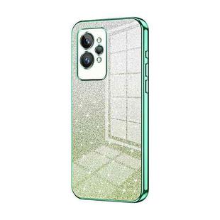 For Realme GT2 Pro Gradient Glitter Powder Electroplated Phone Case(Green)