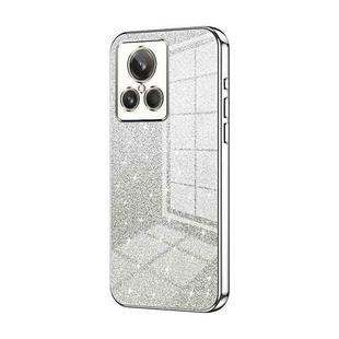 For Realme GT2 Explorer Master Gradient Glitter Powder Electroplated Phone Case(Silver)