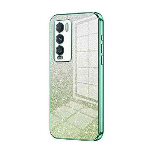 For Realme GT Explorer Master Gradient Glitter Powder Electroplated Phone Case(Green)