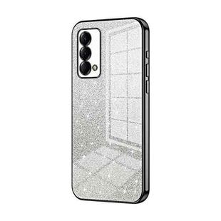 For Realme Q3 Pro Carnival / GT Master Gradient Glitter Powder Electroplated Phone Case(Black)