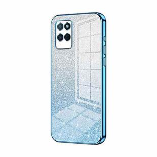 For Realme V11 / V11s 5G Gradient Glitter Powder Electroplated Phone Case(Blue)